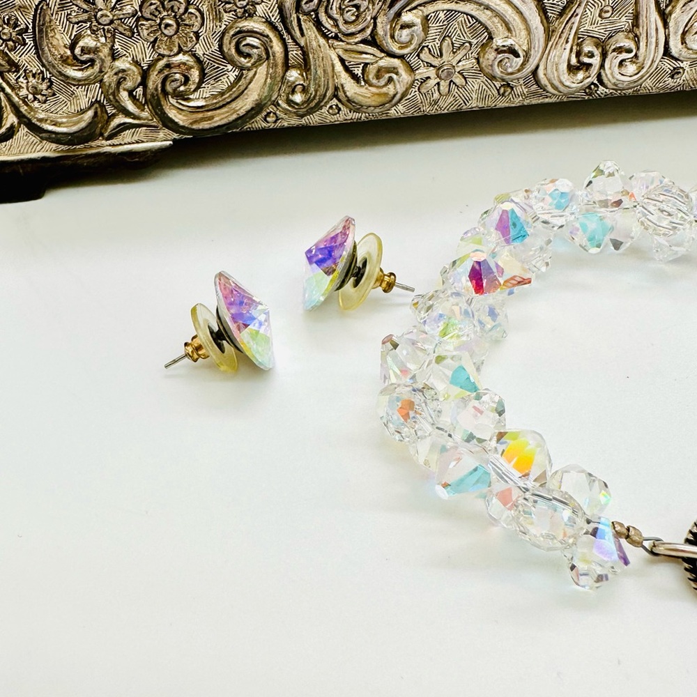 Aurora Borealis Crystal Bracelet & Earrings - Picture 8 of 14